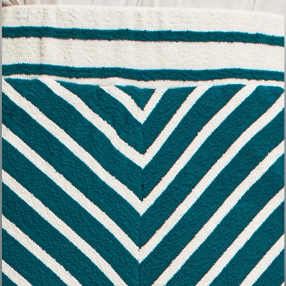 Anthropologie Harlyn Zali Chevron Striped Cotton Midi Skirt Medium Green Cream - Picture 6 of 16